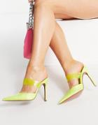 Asos Design Prysm High Heeled Shoes In Lime-green