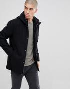 Only & Sons Hooded Wool Parka - Black