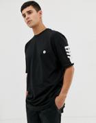 Le Breve Stencil Back Print T-shirt - Black