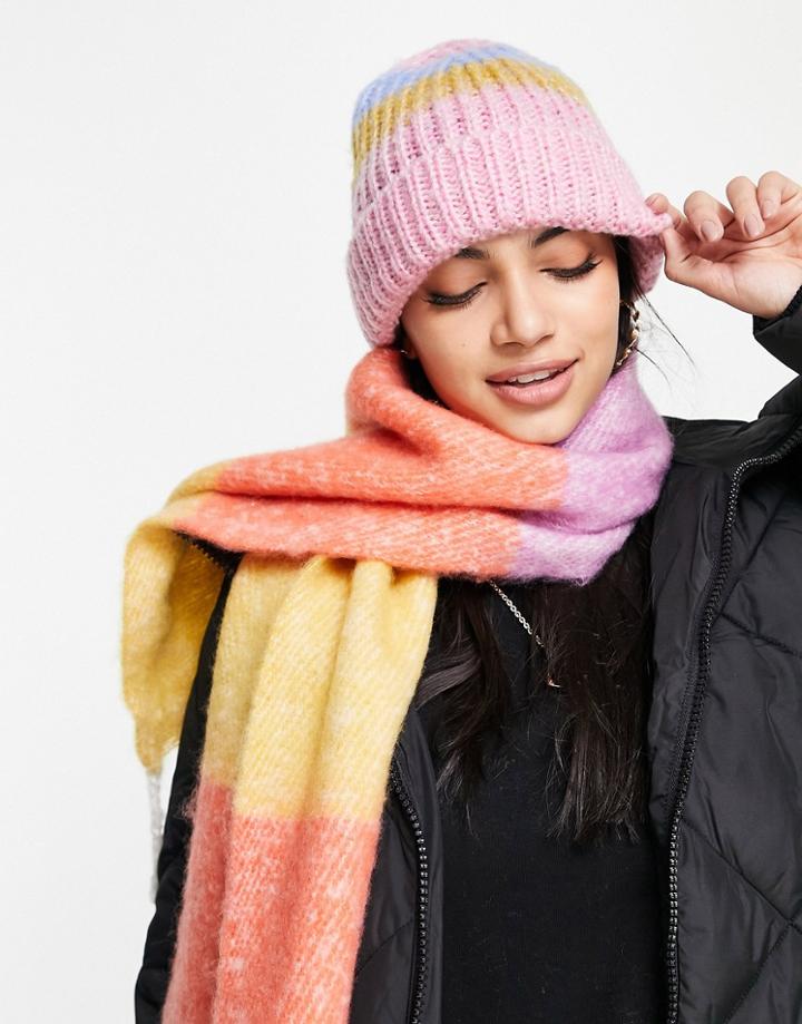 Boardmans Ribbed Knitted Beanie In Multi
