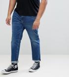 Asos Plus Slim Jeans In Dark Wash - Blue