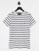 Tommy Hilfiger Stripe Slim Fit T-shirt In White