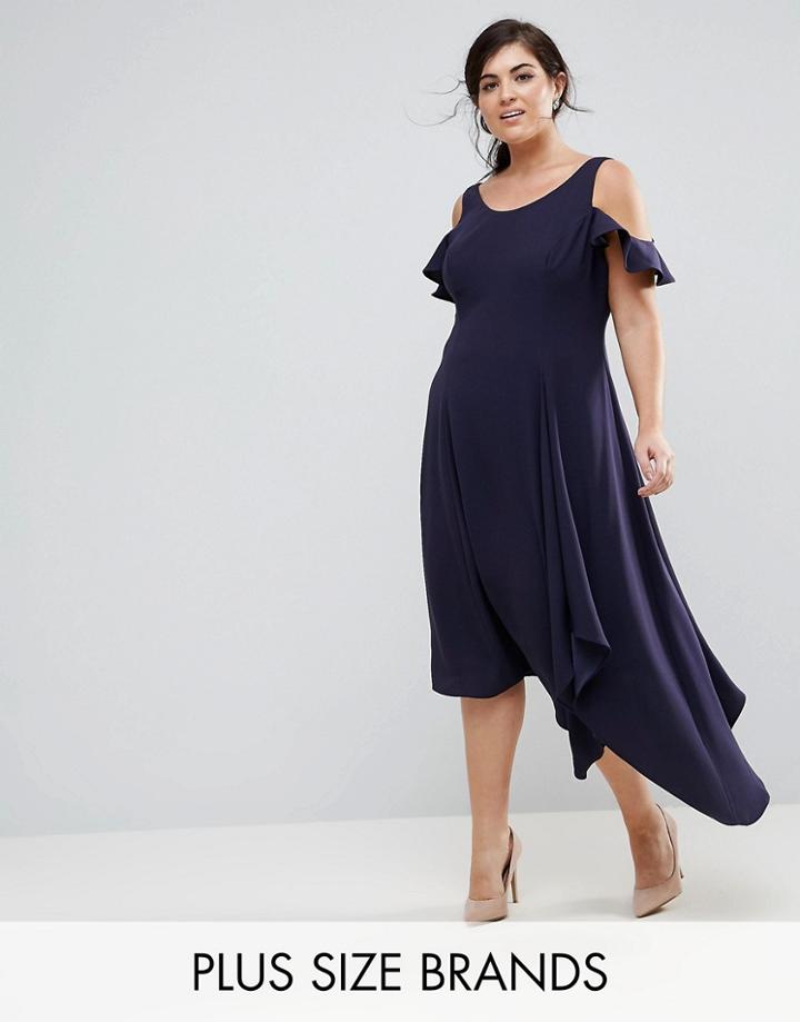 Coast Plus Cold Shoulder Soft Dress - Navy