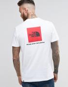 The North Face T-shirt With Red Box Logo In White - White