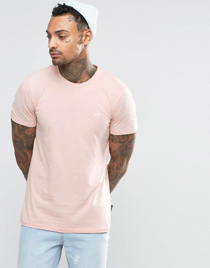 Criminal Damage T-shirt With Small Logo - Pink