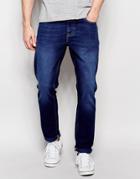 Asos Slim Jeans In Dark Wash - Dark Blue