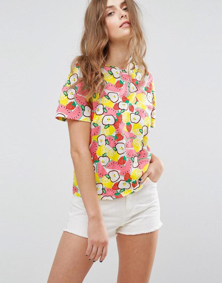 Pull & Bear Allover Multi Fruit Top - Multi