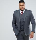 Asos Plus Skinny Suit Jacket In Charcoal - Gray