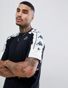 Kappa T-shirt With Large Logo Taping In Black - Black