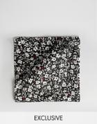 Reclaimed Vintage Pocket Square Ditsy Floral - Black