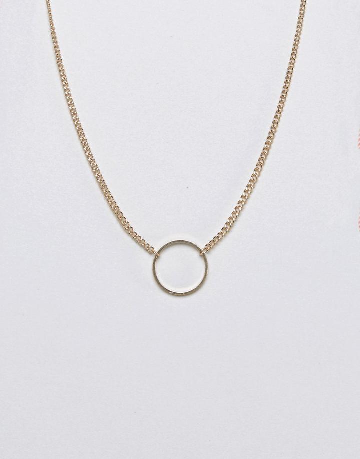 Nylon Hoop Necklace - Gold
