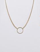 Nylon Hoop Necklace - Gold