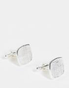 Asos Design Cufflinks With Beveled Detail In Silver Tone