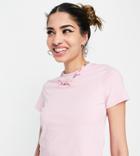 Collusion Fitted T-shirt In Pink-black