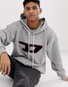 Diesel S-division D Logo Hoodie In Gray