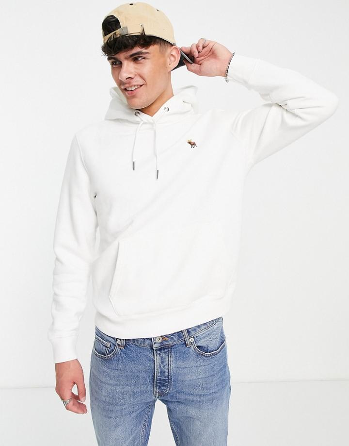 Abercrombie & Fitch Signature Icon Logo Overhead Hoodie In White