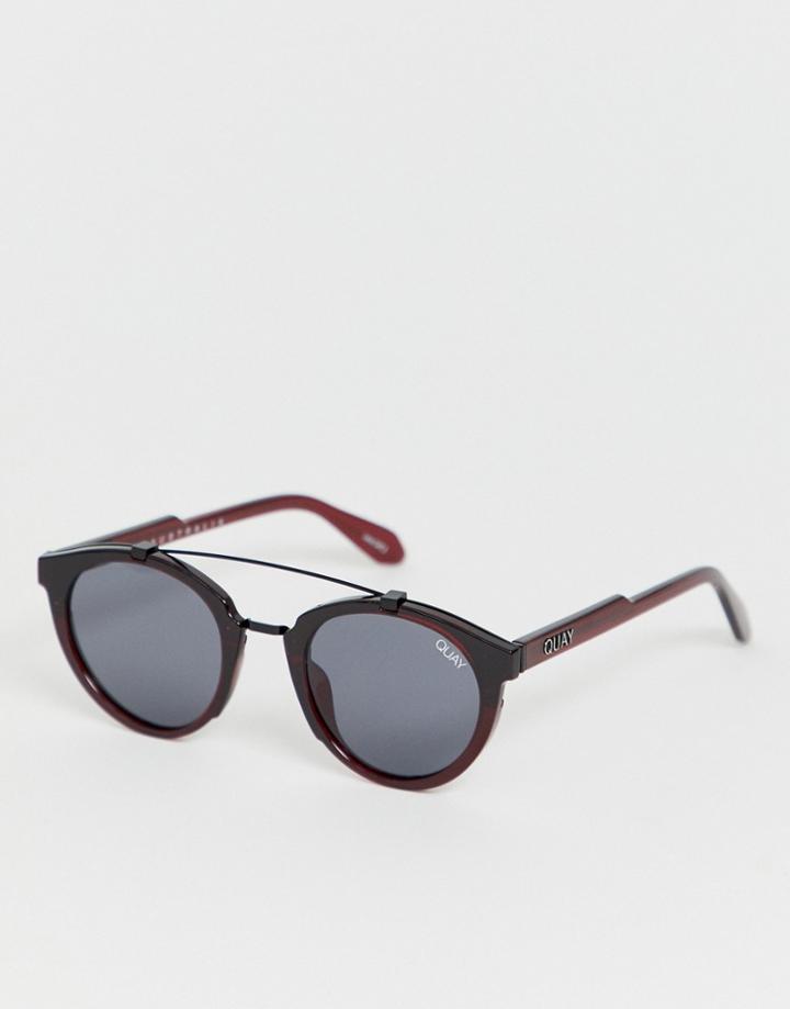Quay Australia Retro All Over Sunglasses In Black And Red - Black