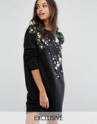 Missguided Embroidered Sweat Dress - Black