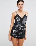 Oh My Love Cami Playsuit - Midnight Japenese