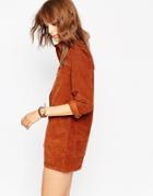 Asos Cord Romper Romper In Rust - Rust