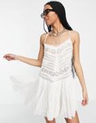 Free People Annelise Eyelet Cami Dress In White
