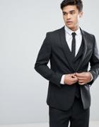 Asos Design Skinny Suit Jacket In Charcoal-gray