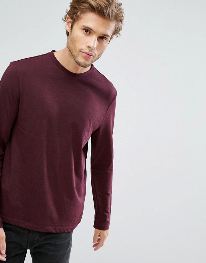 New Look Long Sleeved Top In Burgundy - Red