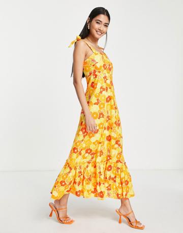 Never Fully Dressed St Clements Printed Maxi Dress In Yellow