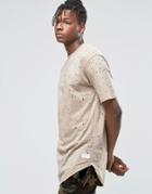 Hand Of God T-shirt With Moth Holes - Stone