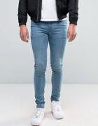 Asos Extreme Super Skinny Jeans In Smokey Blue - Blue