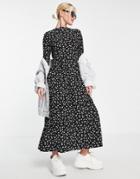 Jdy Maxi Dress In Black Ditsy Floral