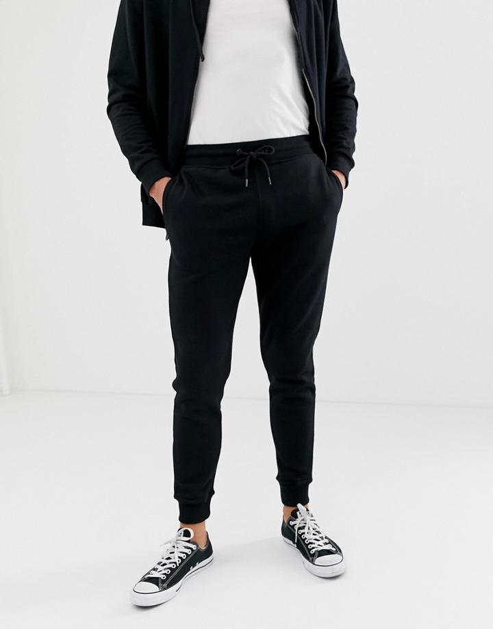 Burton Menswear Skinny Fit Sweatpants In Black - Black