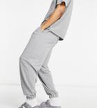 Asos Design Set Oversized Sweatpants In Heather Gray Pique-grey