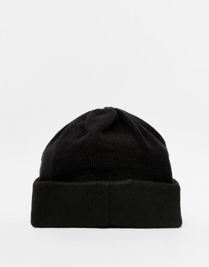 Asos Felt And Knit Docker Beanie In Black - Black