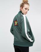 Fred Perry Bella Freud Star Patch Boyfriend Track Jacket - Green
