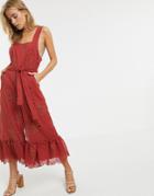 Stevie May Gracia Ruffle Hem Jumpsuit - Red