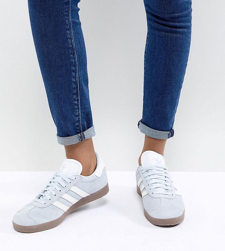 Adidas Originals Gazelle Sneakers In Blue With Dark Gum Sole - Blue