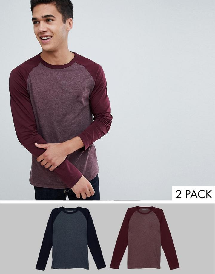 French Connection 2 Pack Raglan Sleeve Top-navy