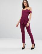 Lavish Alice Tux Detail Tailored Jumpsuit - Pink