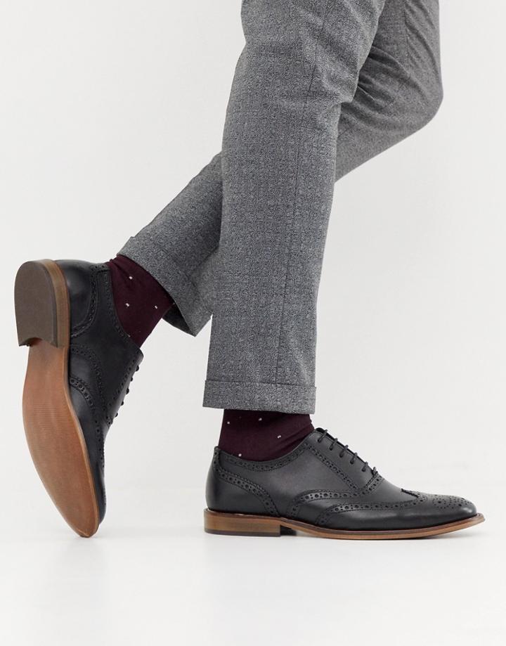 Office Interface Brogues In Black Leather - Black