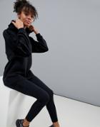 Puma Fabric Mix Oversized Hoodie In Black - Black