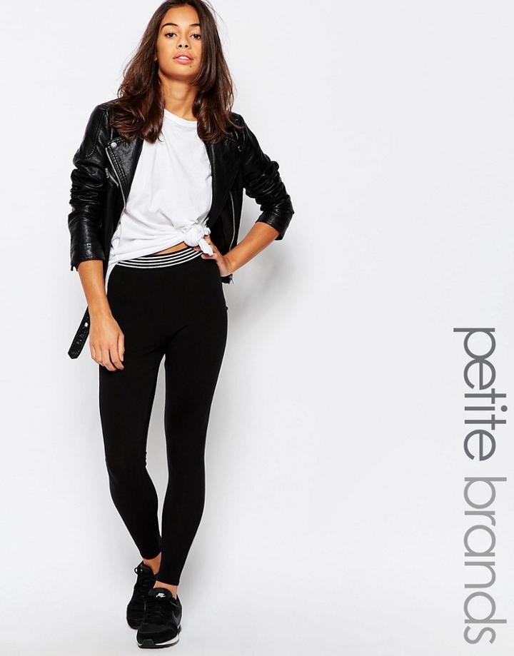 New Look Petite Trim Legging - Black