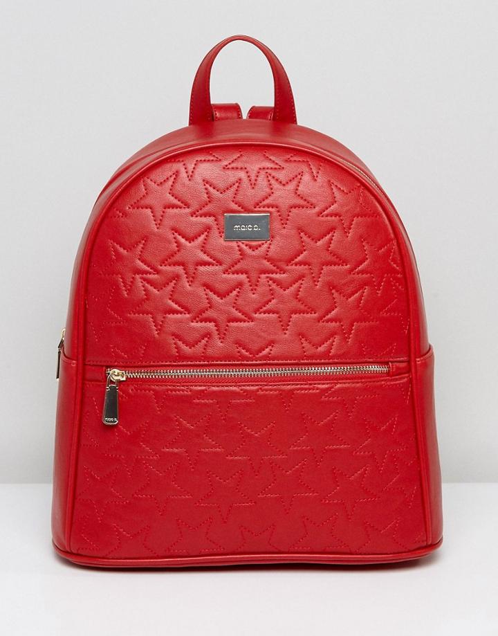 Marc B Star Embossed Backpack - Red