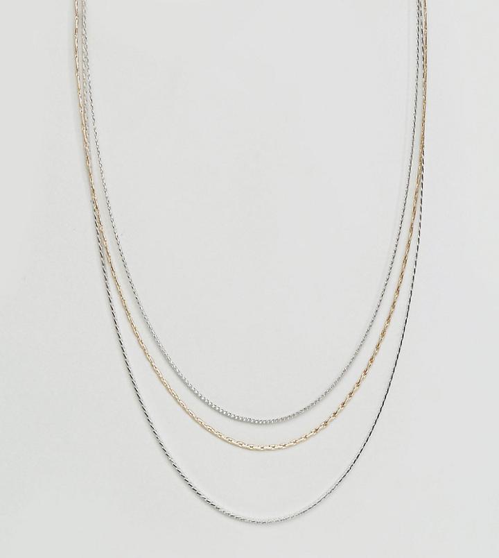 Asos Pack Of 3 Chain Necklaces - Multi