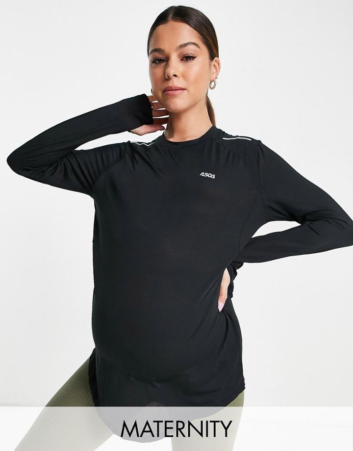 Asos 4505 Maternity Icon Long Sleeve Top-black