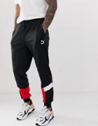Puma Iconic Sweatpants In Color Block-black