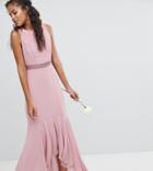 Tfnc Tall Maxi Bridesmaid Dress With High Low Hem-pink