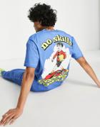 Crooked Tongues Washed T-shirt With Talentless Graphic Print In Blue - Part Of A Set