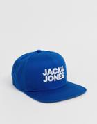 Jack & Jones Branded Snapback Cap In Navy - Navy