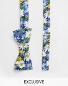Reclaimed Vintage Floral Bow Tie - Blue